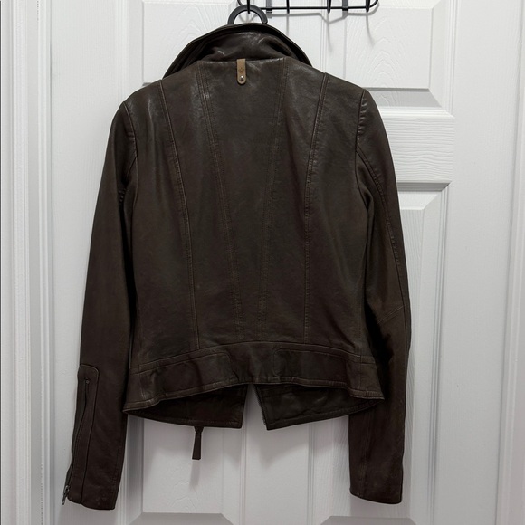 Mackage Dark Brown Leather Moto Jacket - Picture 10 of 10